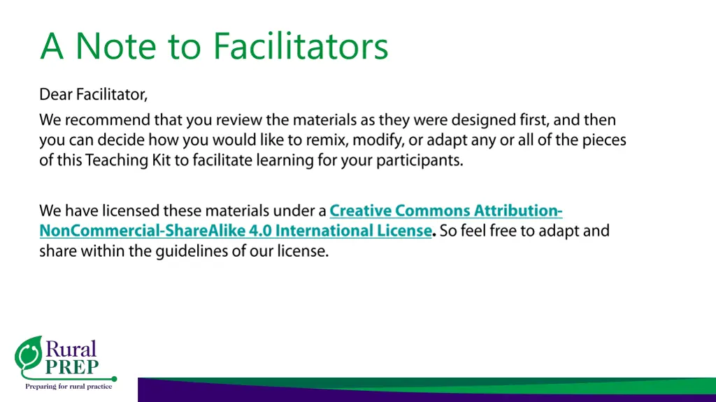 a note to facilitators 1