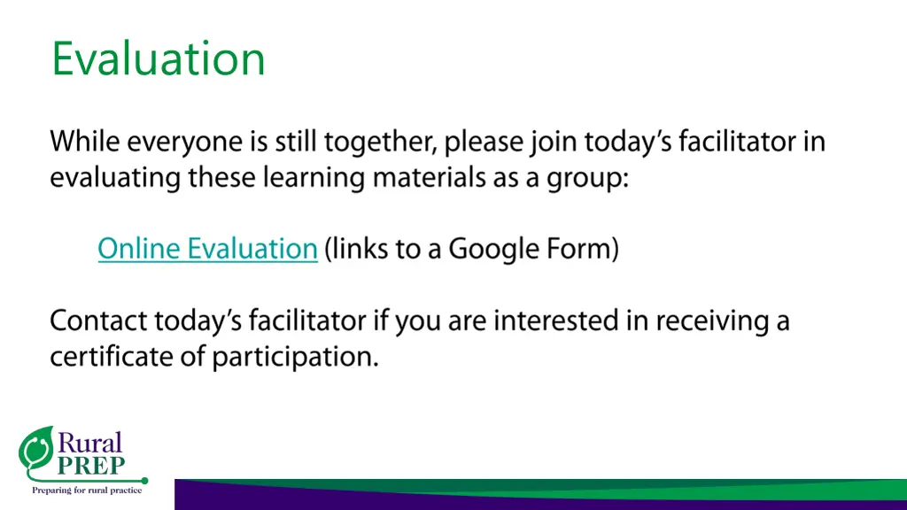 evaluation