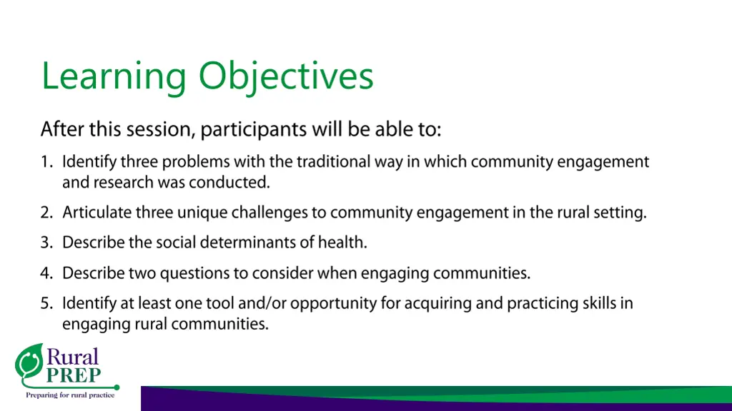 learning objectives