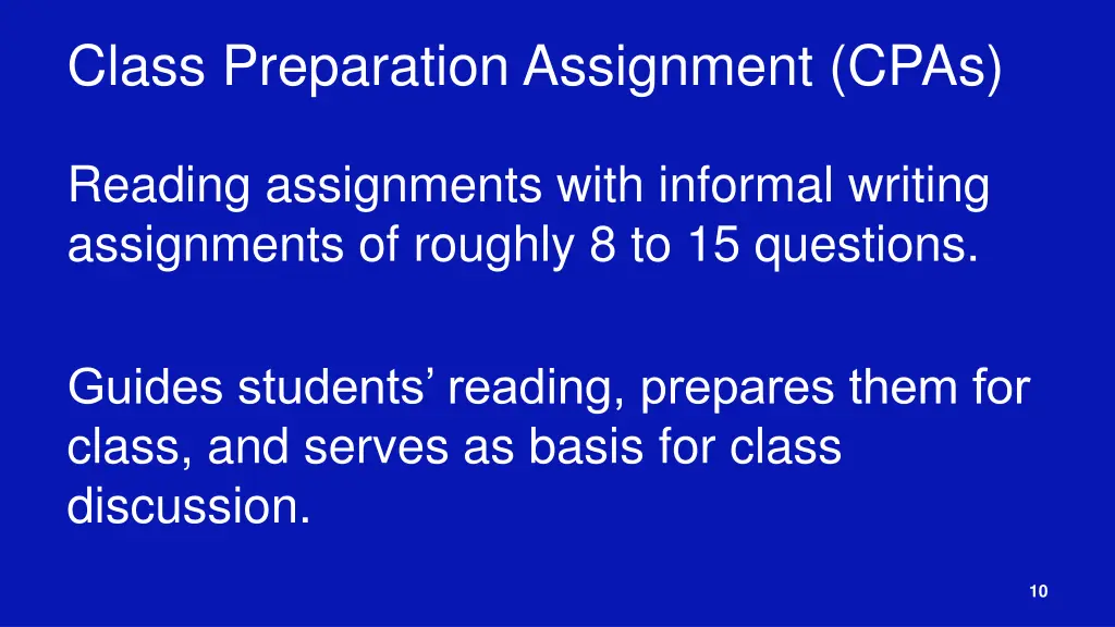 class preparation assignment cpas