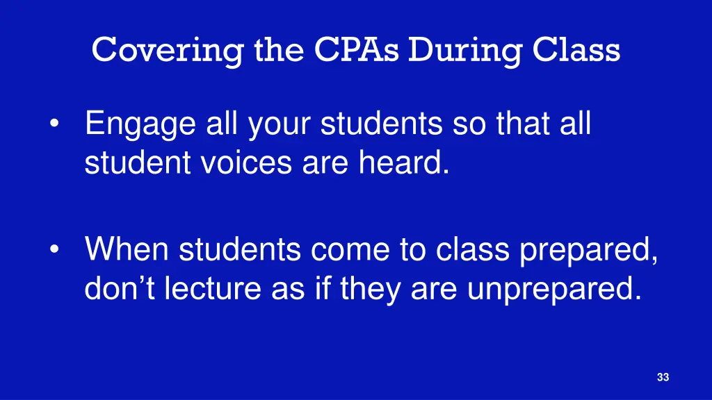 covering the cpas during class 3