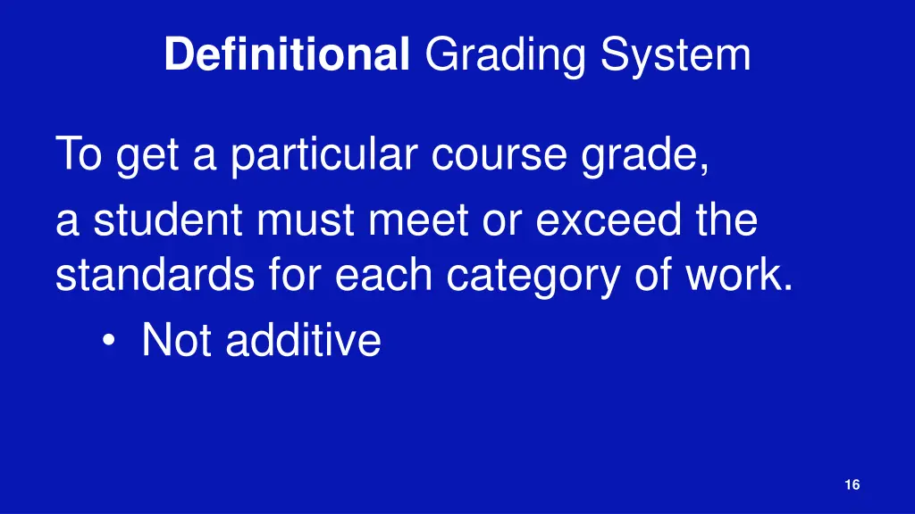 definitional grading system 1