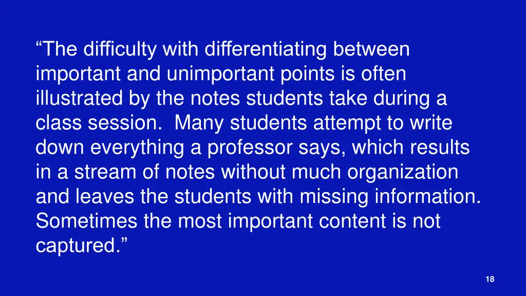 the difficulty with differentiating between