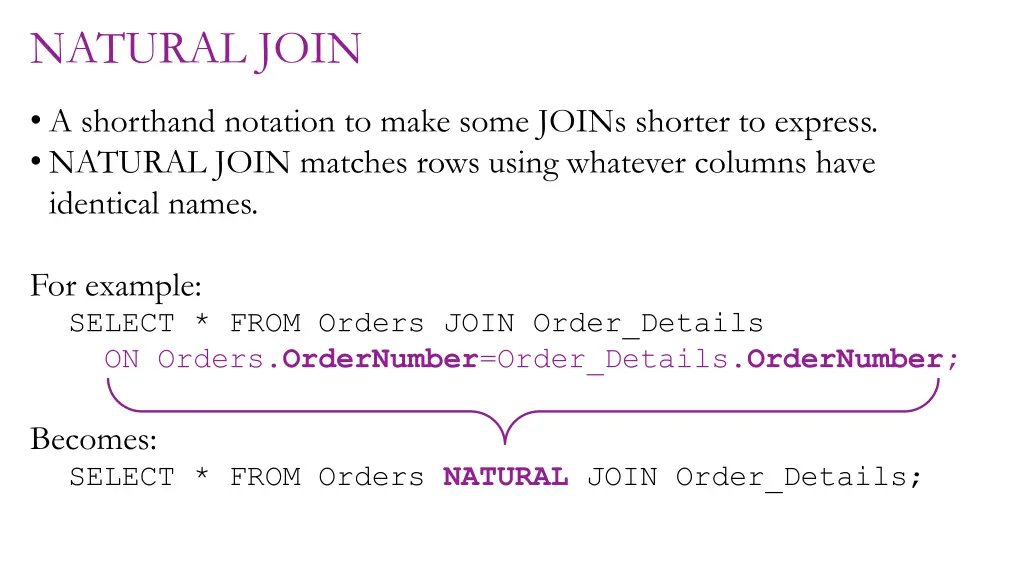 natural join