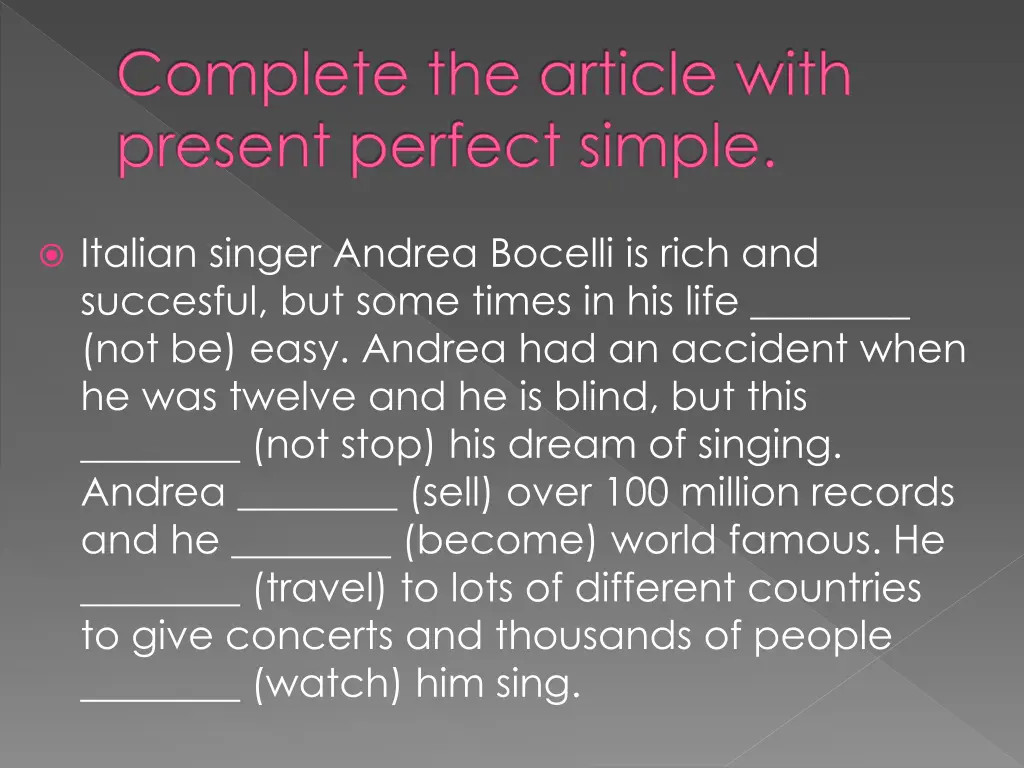 complete the article with present perfect simple