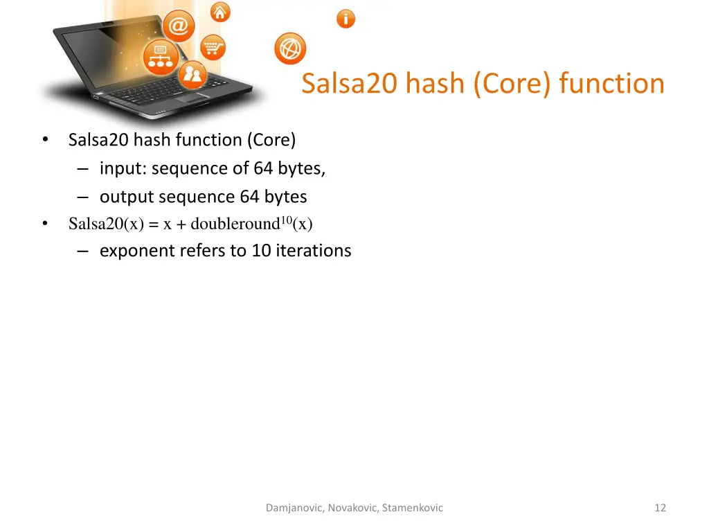 salsa20 hash core function