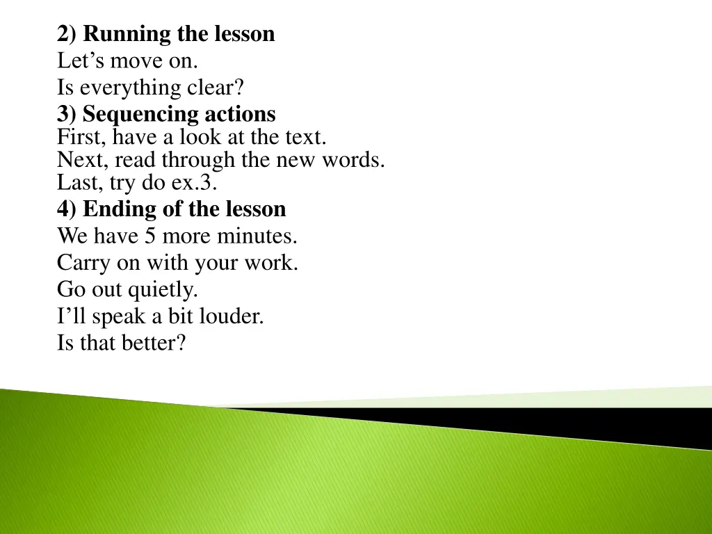 2 running the lesson let s move on is everything