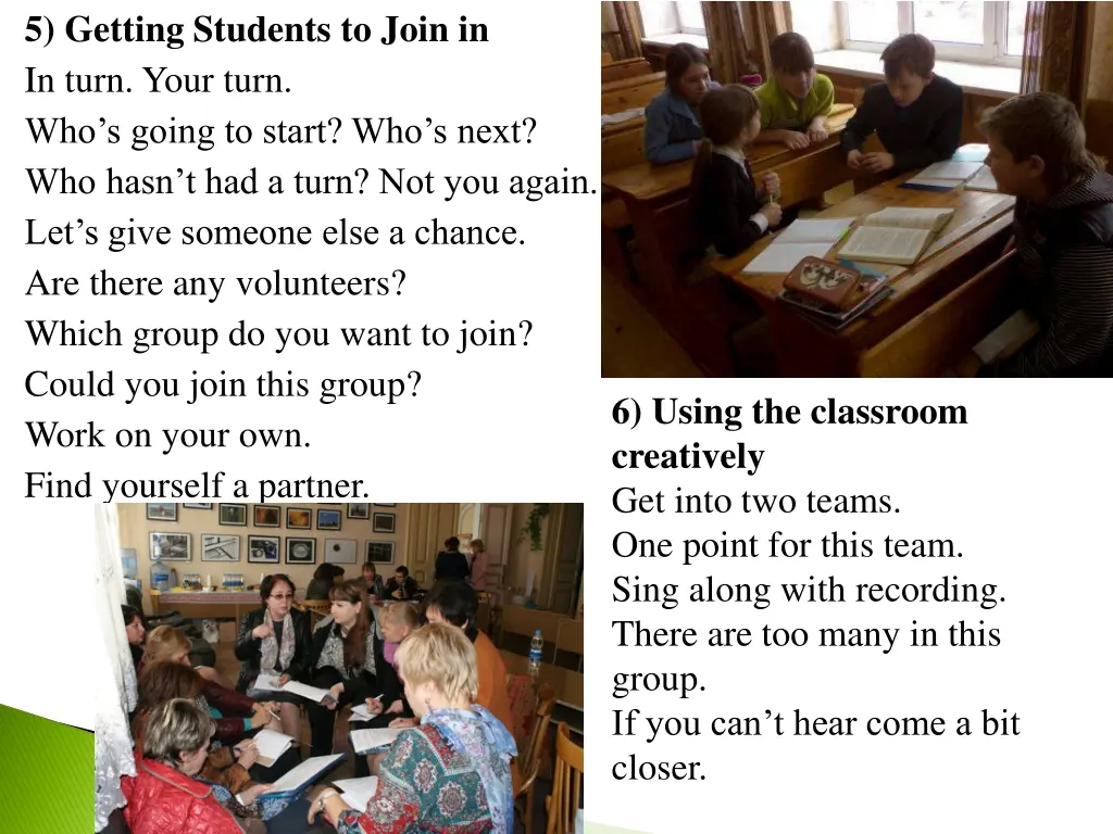 5 getting students to join in in turn your turn