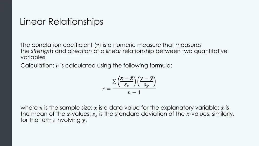 linear relationships