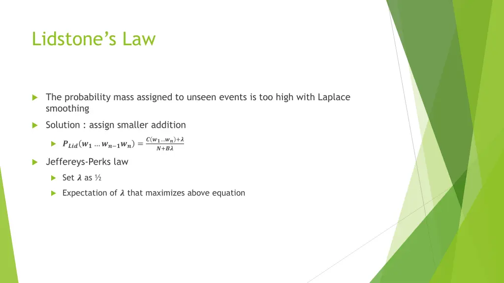 lidstone s law