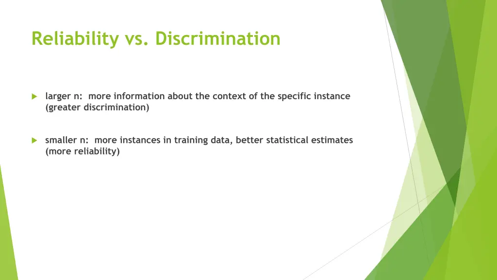 reliability vs discrimination 1