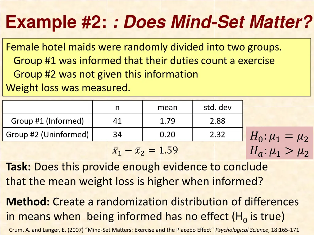 example 2 does mind set matter