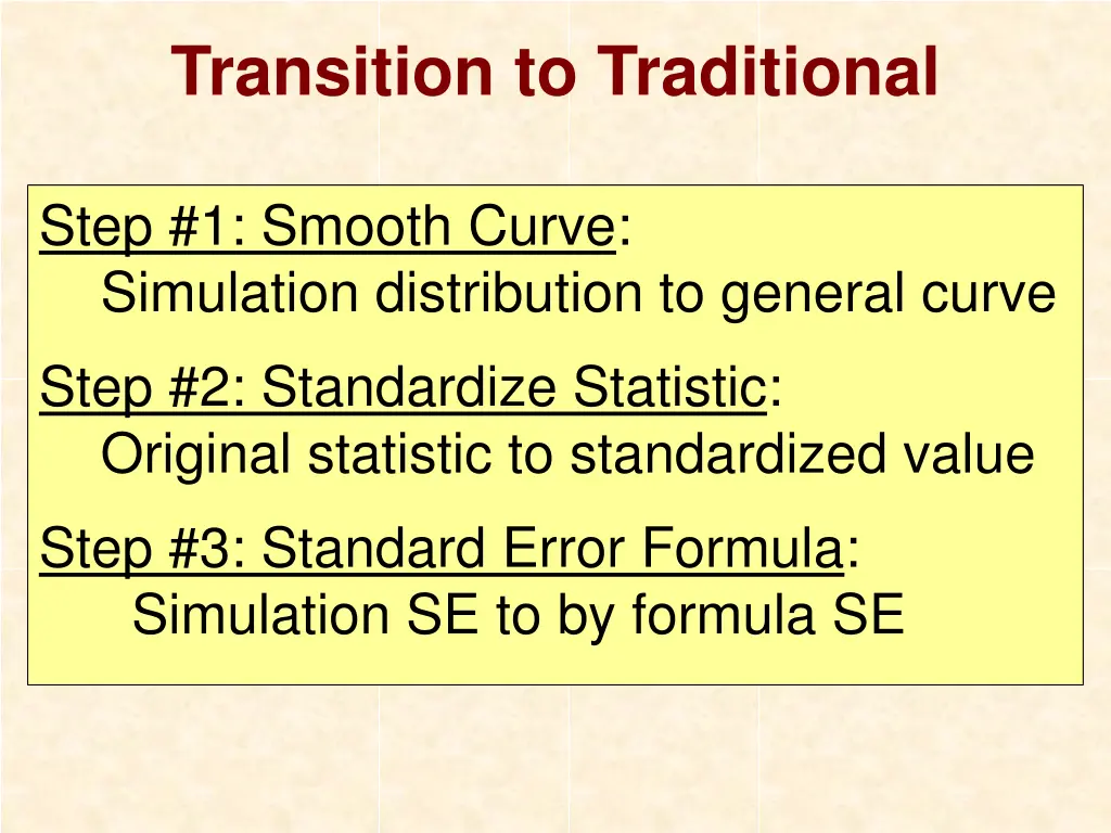 transition to traditional 2