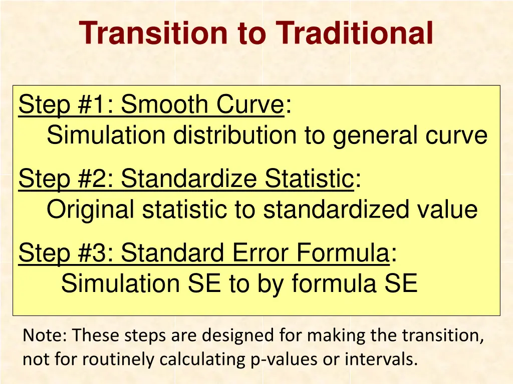 transition to traditional 3