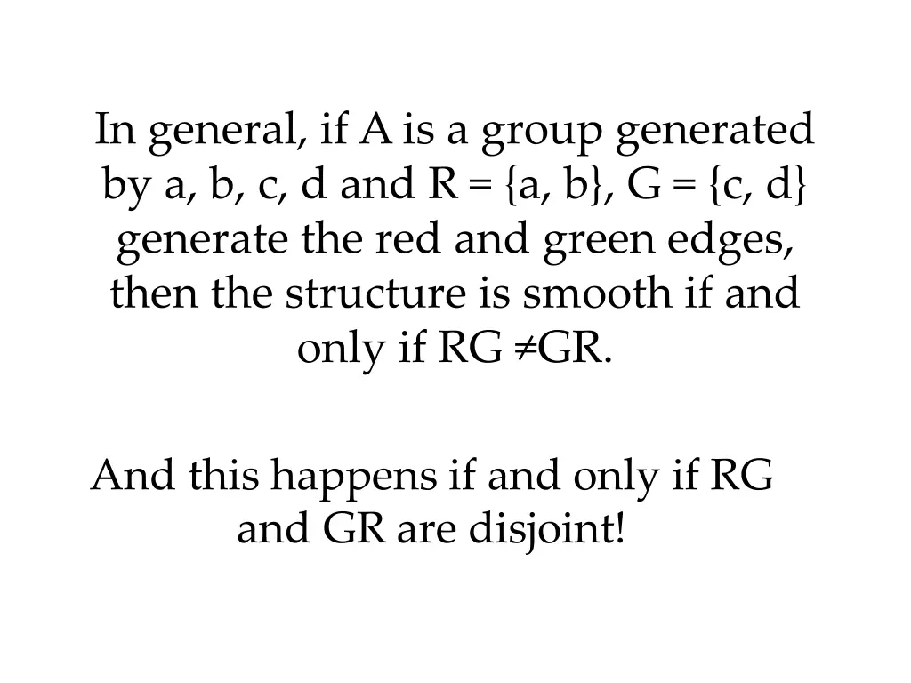 in general if a is a group generated