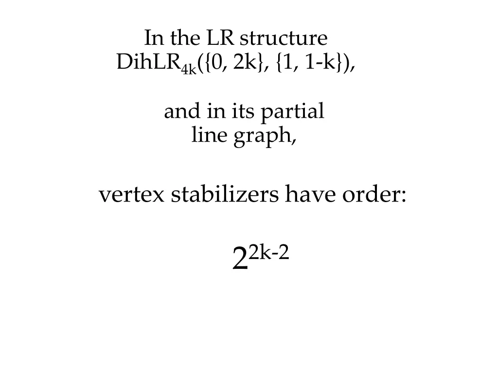 in the lr structure dihlr 4k 0 2k 1 1 k