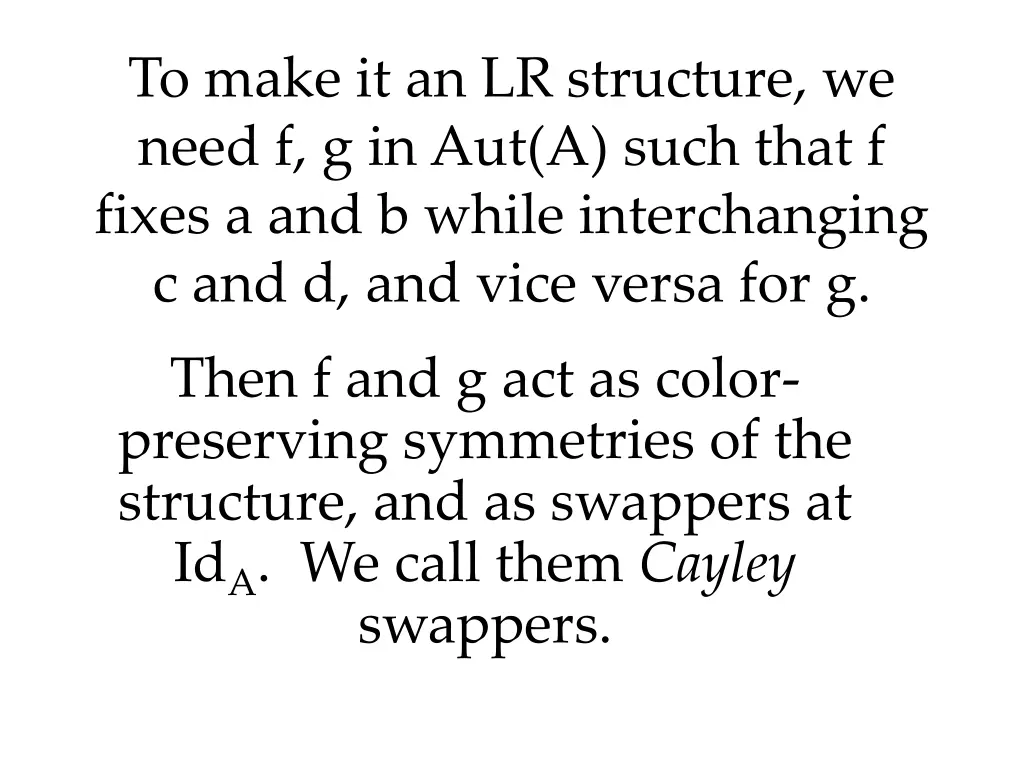 to make it an lr structure we need