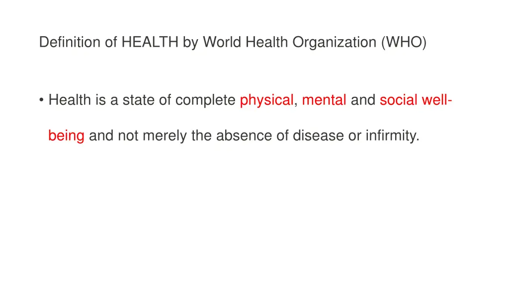 definition of health by world health organization