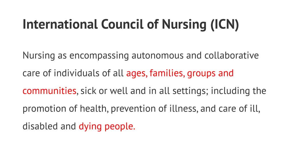 international council of nursing icn