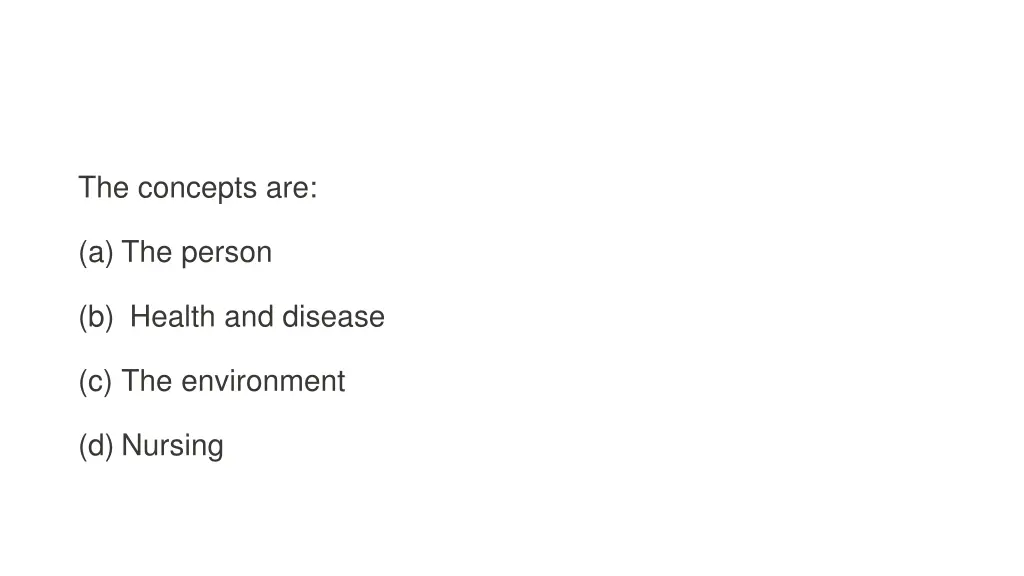 the concepts are