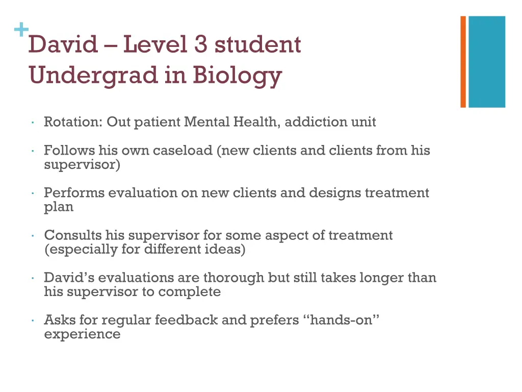 david level 3 student undergrad in biology