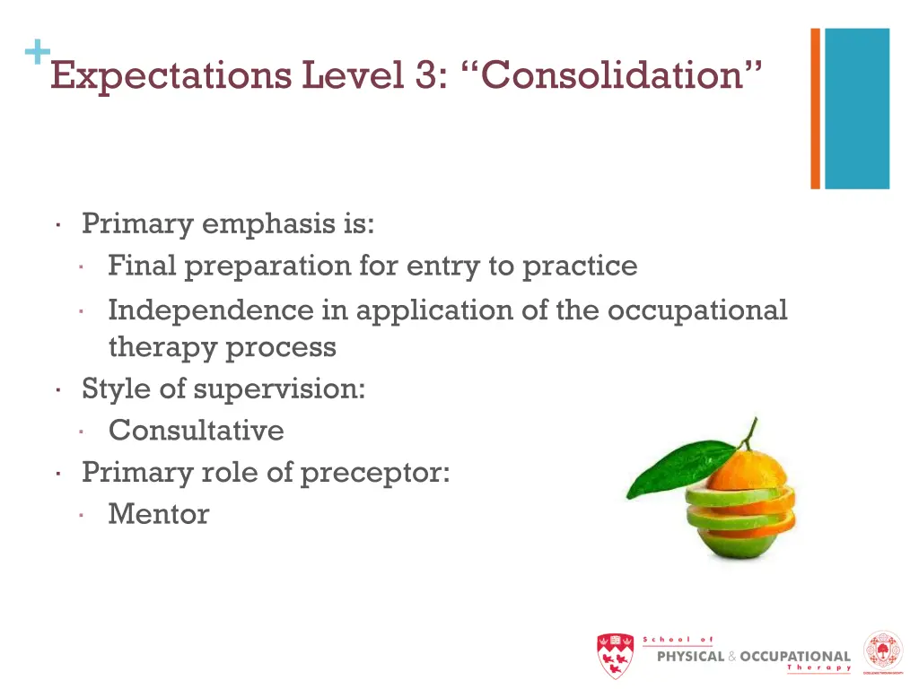 expectations level 3 consolidation