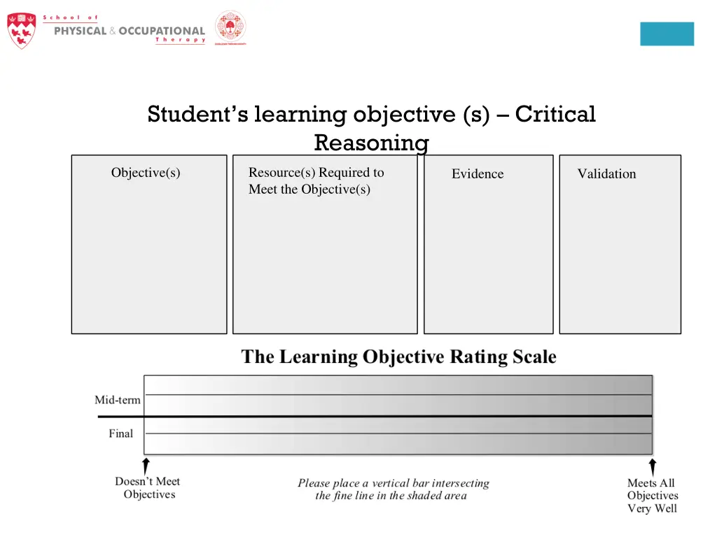 student s learning objective s critical reasoning