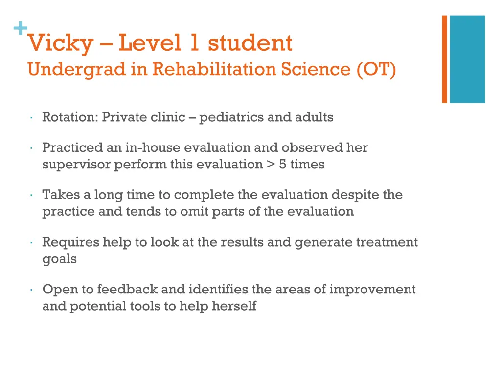 vicky level 1 student undergrad in rehabilitation