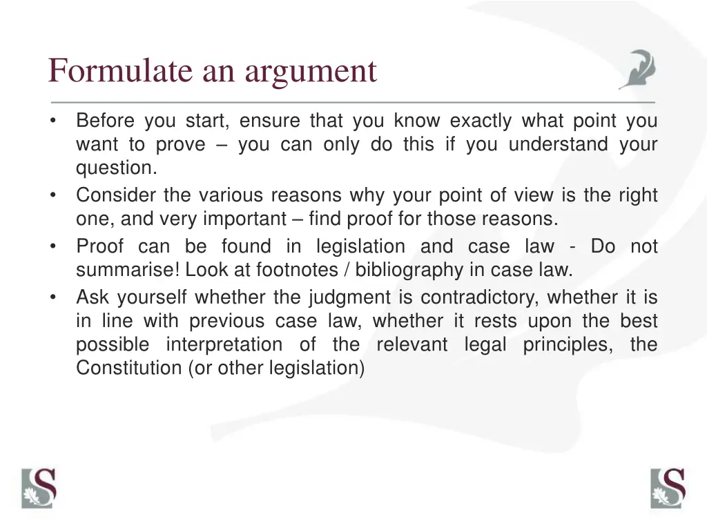 formulate an argument