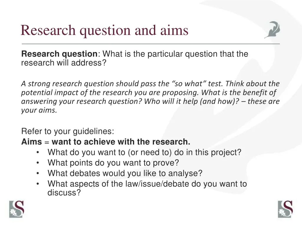 research question and aims