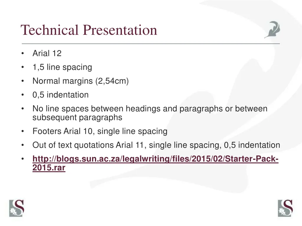technical presentation