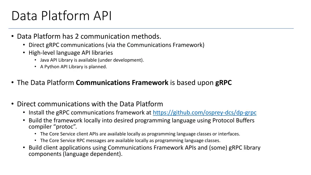 data platform api