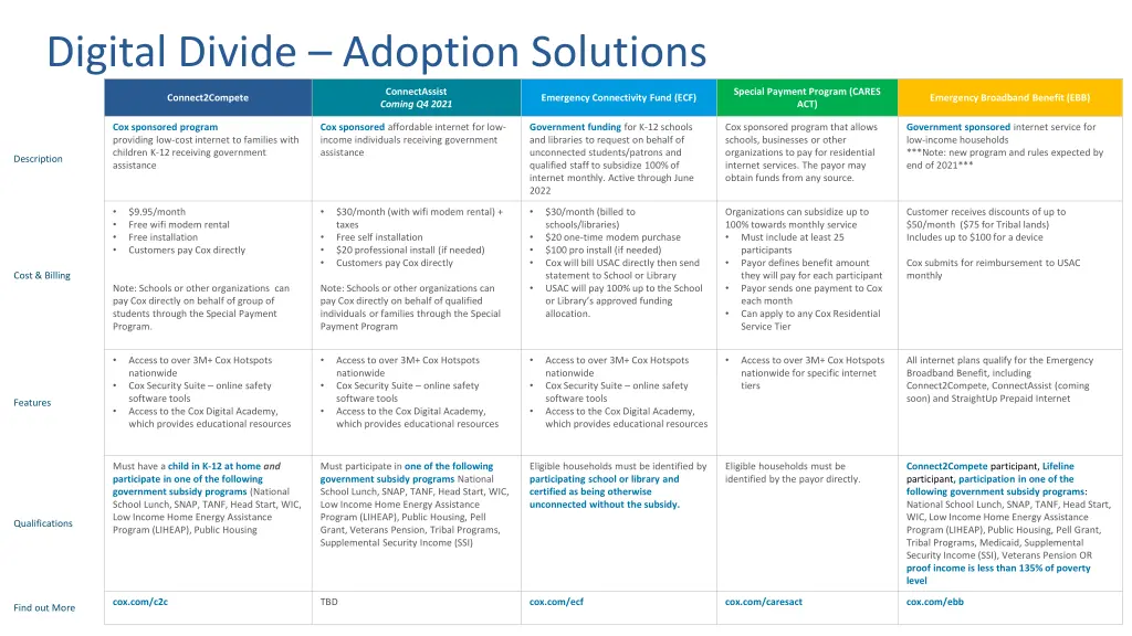 digital divide adoption solutions