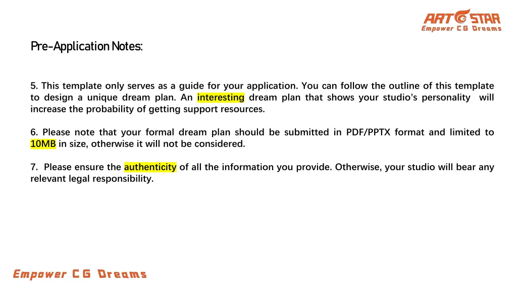 pre application notes 1
