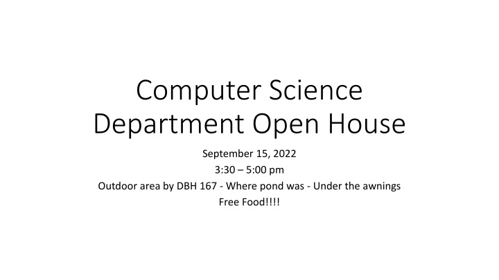 computer science department open house