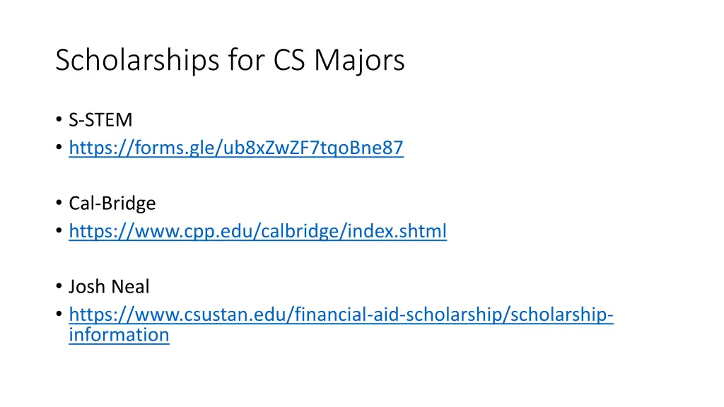 scholarships for cs majors