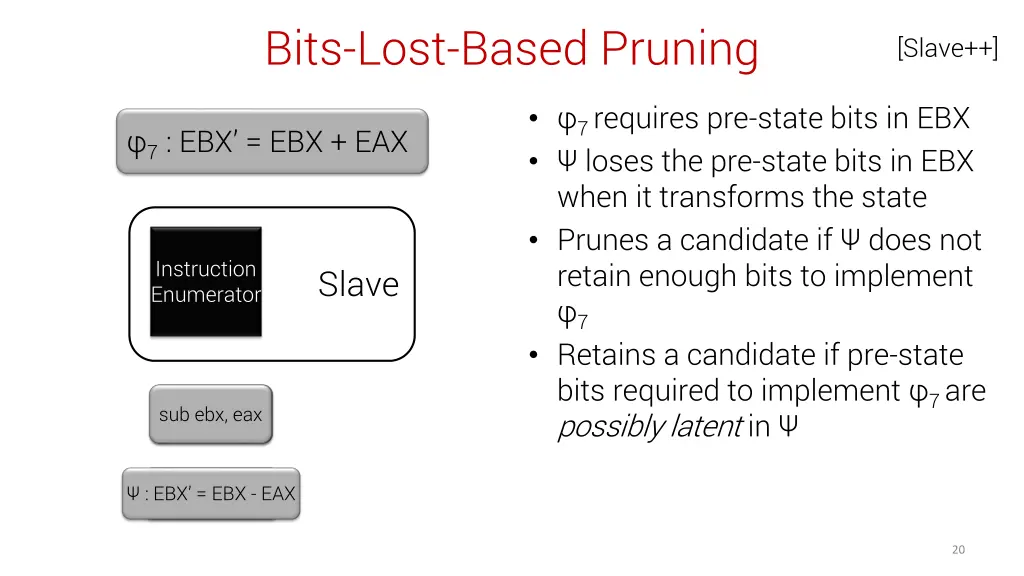 bits lost based pruning
