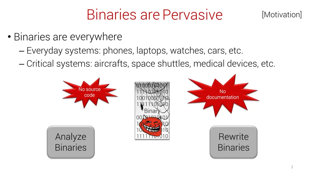 software is pervasive binaries are