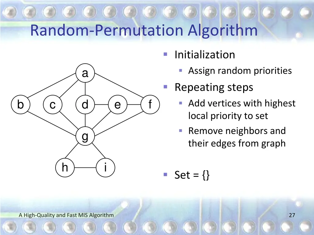 random permutation algorithm