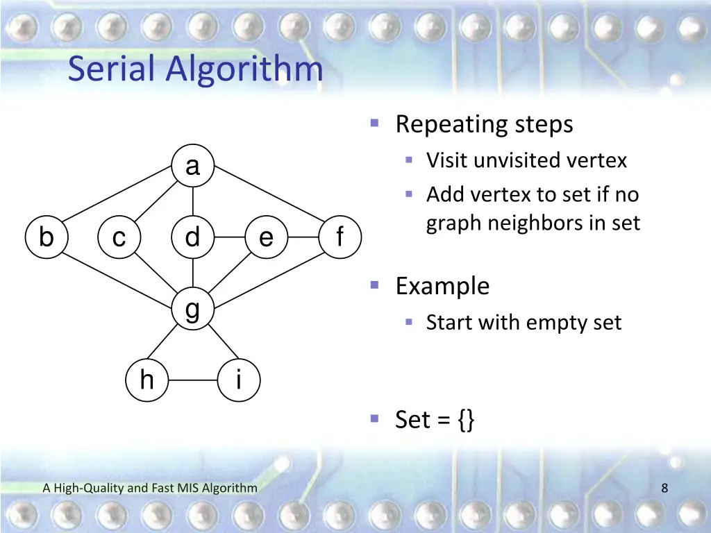 serial algorithm 1