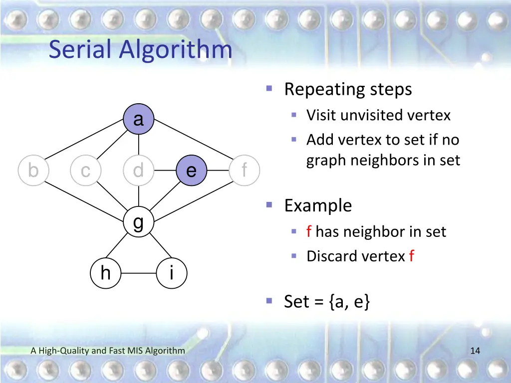 serial algorithm 7