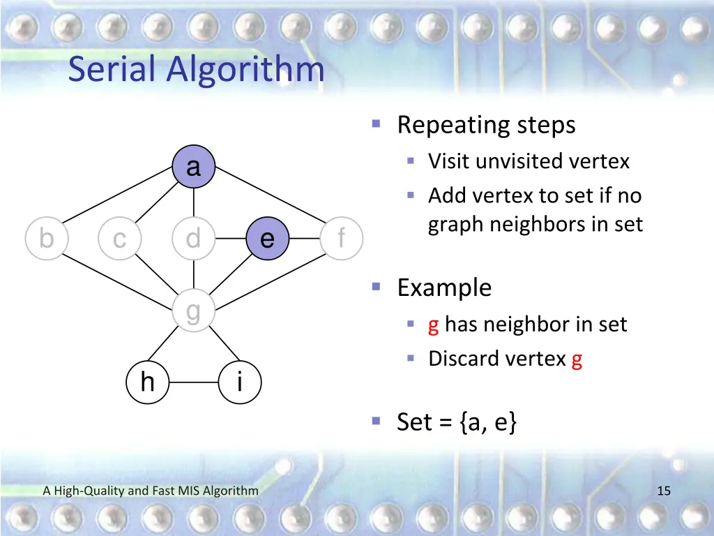 serial algorithm 8
