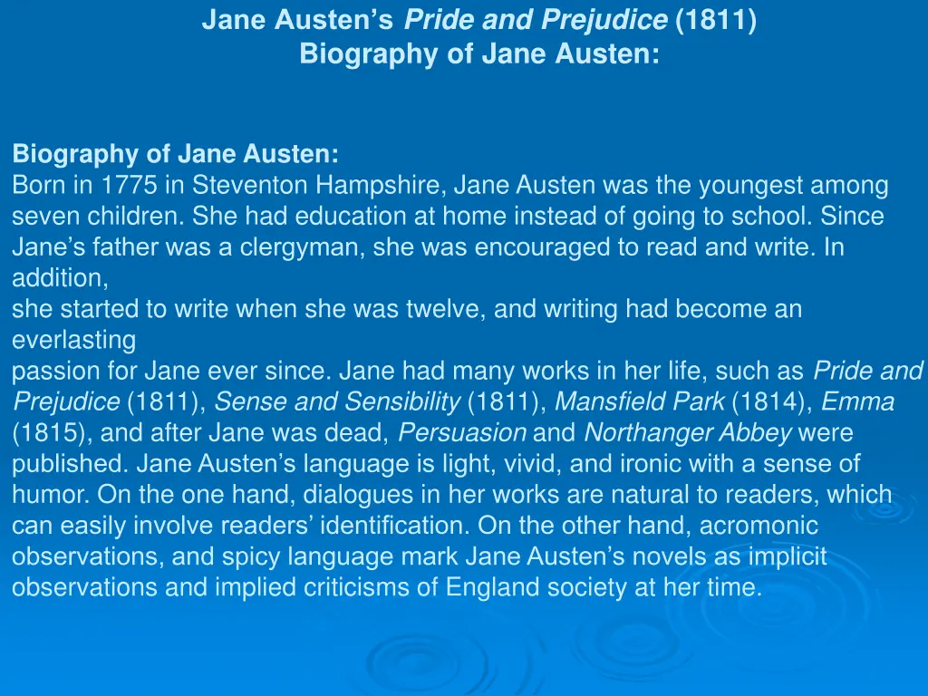 jane austen s pride and prejudice 1811 biography