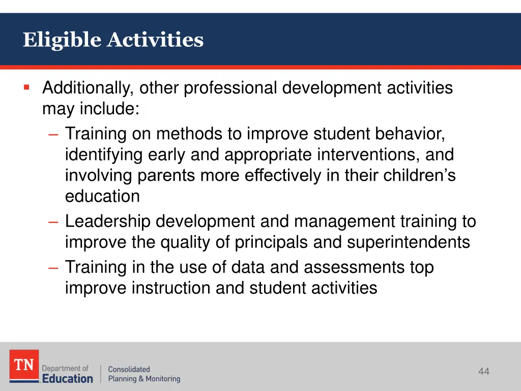 eligible activities 1