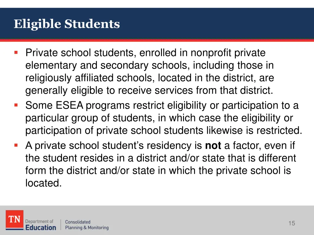eligible students