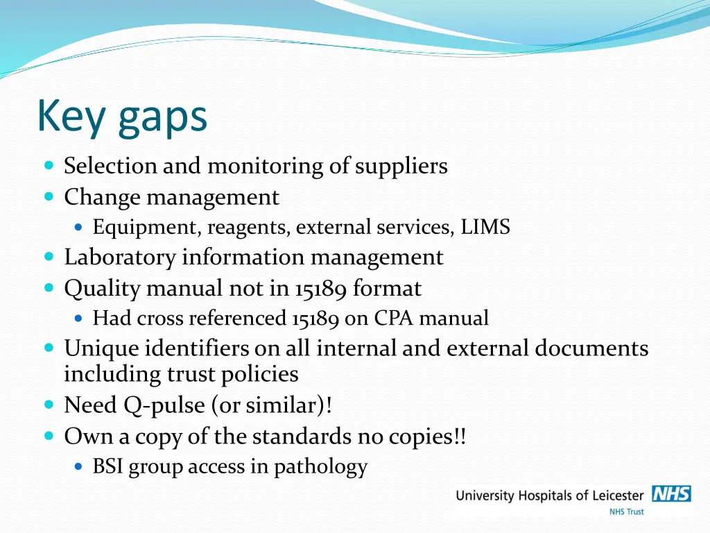 key gaps