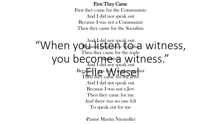 first they came first they came