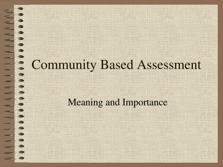 community based assessment