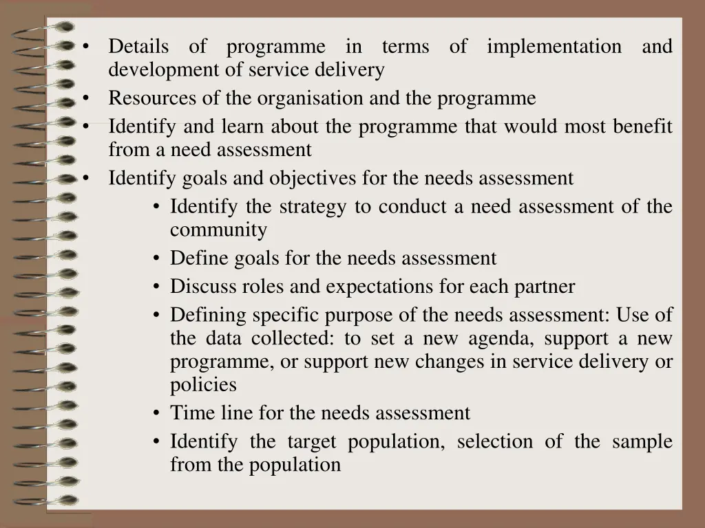 details development of service delivery resources