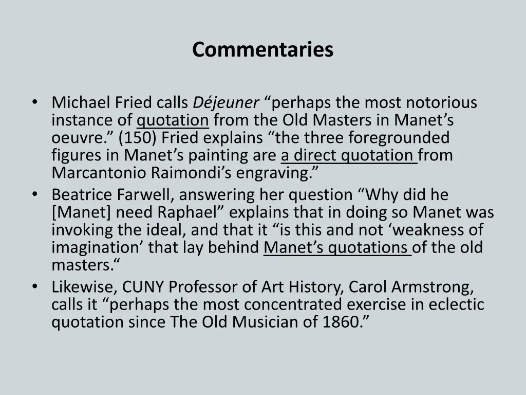 commentaries